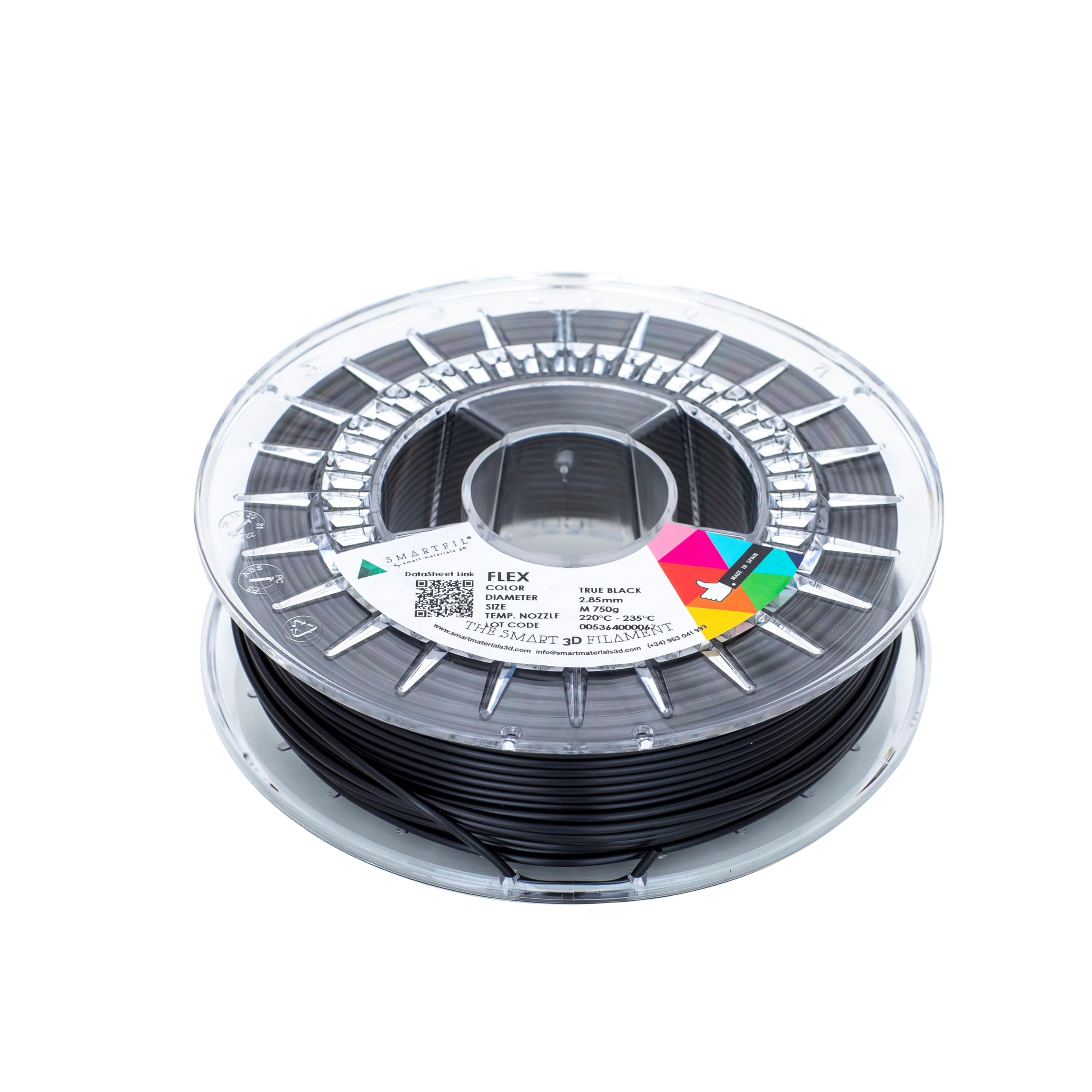Smart Materials SMFLX0BK0B075 3D Printing Materials, Flex, 2.85 mm, Black