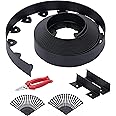 Landscape Edging, 40' 4" Tall Garden Edging with Scissors, Lawn Edging with 36 Garden Spikes and 2 Connectors, Heavy Duty PP&PE Material Edging for Landscaping, Garden, Lawn, Black