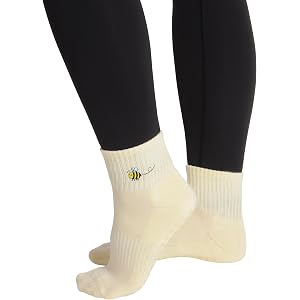 sorelia forme Premium Pilates Grip Socks for Women, Non-Slip for Barre Yoga Reformer, Combed Cotton, Cute Embroidery