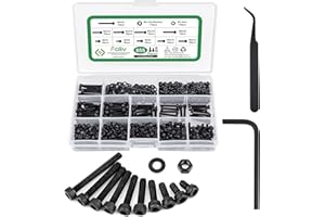 FOLIV 655PCS M3 x 5/6/8/10/12/14/16/18/20/25/30mm Hex Socket Head Cap Screws M3 Metric Machine Screws Bolts Nuts Washer Assortment Kit, 12.9 Grade Alloy Steel