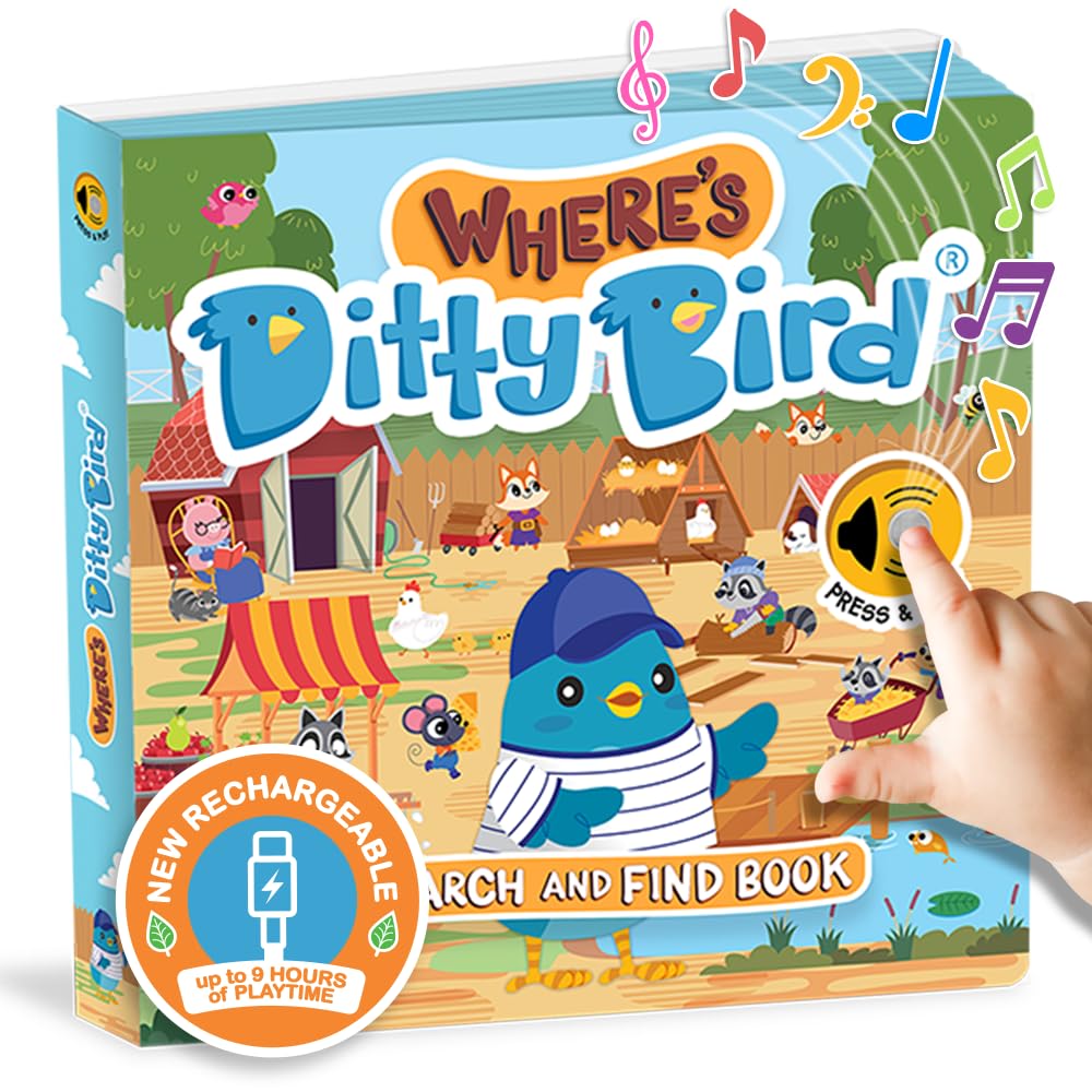 DITTY BIRD Baby Sound Book: Our Where are you? Musical Book for Babies is The Perfect Toys for 1 Year Old boy and 1 Year Old Girl Gifts. Educational Toy for Toddlers.