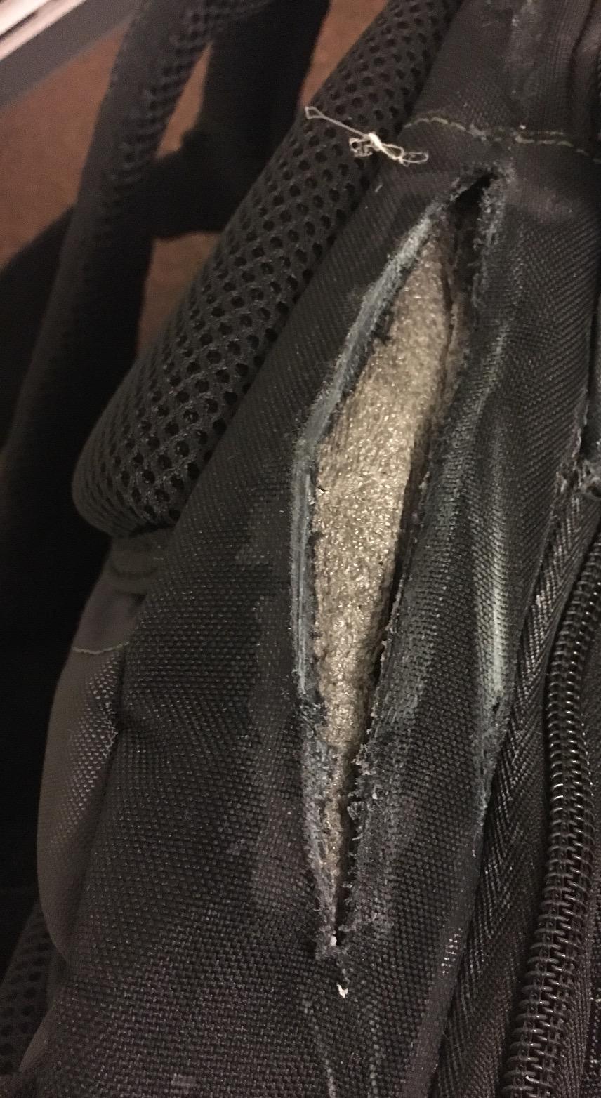 It’s terrible, my backpack has been damaged after I put