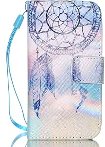 JanCalm iPhone 4S Case,iPhone 4 Case, [Wrist Strap Design][Kickstand] Pattern Premium PU Leather Wallet [Card/Cash Slots] Flip Cover for iPhone 4/4SIncluding-ONE Crystal Pen (Aeolian Bells)