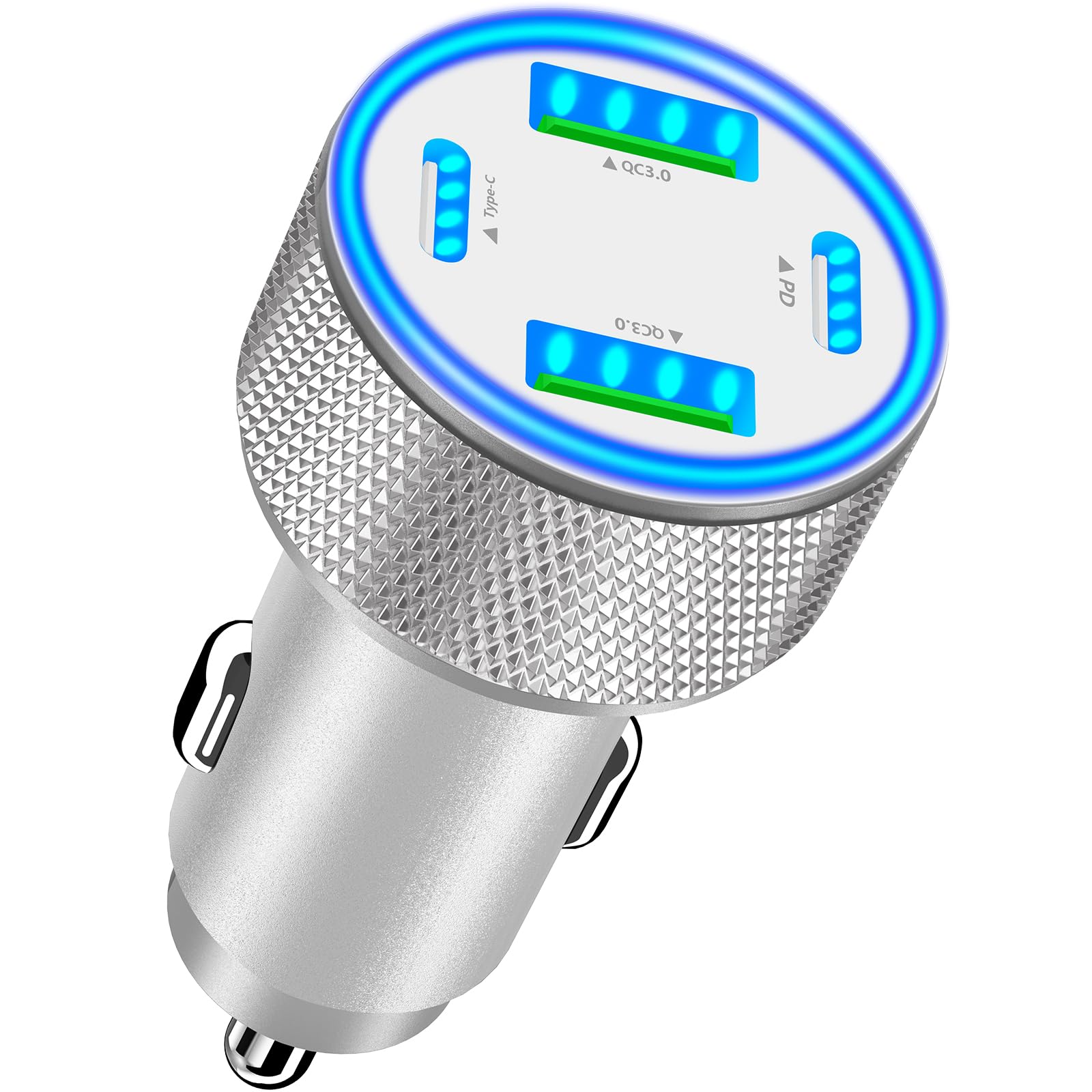 USB C Car Charger, Stuffcool 90W 4-Port Dual USB-C & USB-A Car Power Adapter PD/QC Type C Fast Charging Cigarette Lighter Car Carplay Charger for iPhone 17 17 Pro Max 16 15 14 13/Galaxy S26 S25/Pixel