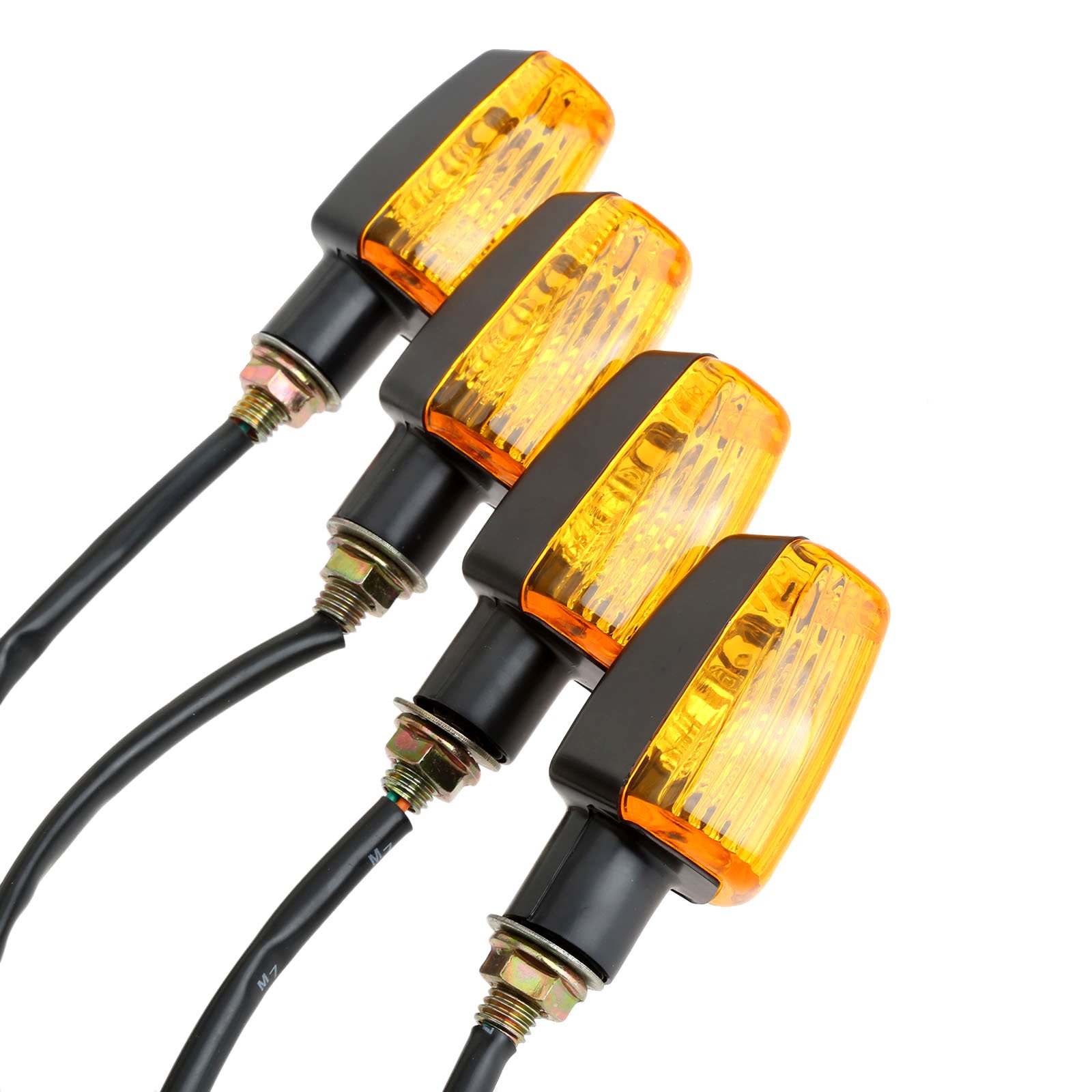 MUXSAM Turn Signals Light 4Pcs Turning Indicators Universal 12V Bulbs for Motorcycle Motorbike Scooter Quad Cruiser Off Road Mini Turn Signals Lamp Yellow