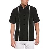 Cubavera Paneled Short Sleeve Shirt for Men, Classic Fit, Wrinkle Resistant, Casual Button-Down Shirt With Spread Collar