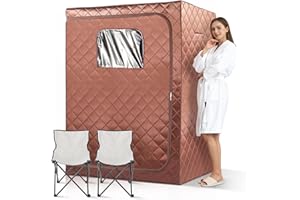 amocane 2 Person Portable Infrared Sauna, Oversize Full Body Home Sauna Spa for Relaxation & Detox, Dry Heated Saunas Tent with Remote Control, 2 Foldable Sauna Chairs(L 47.24" x W 35.43" x H 62.99")