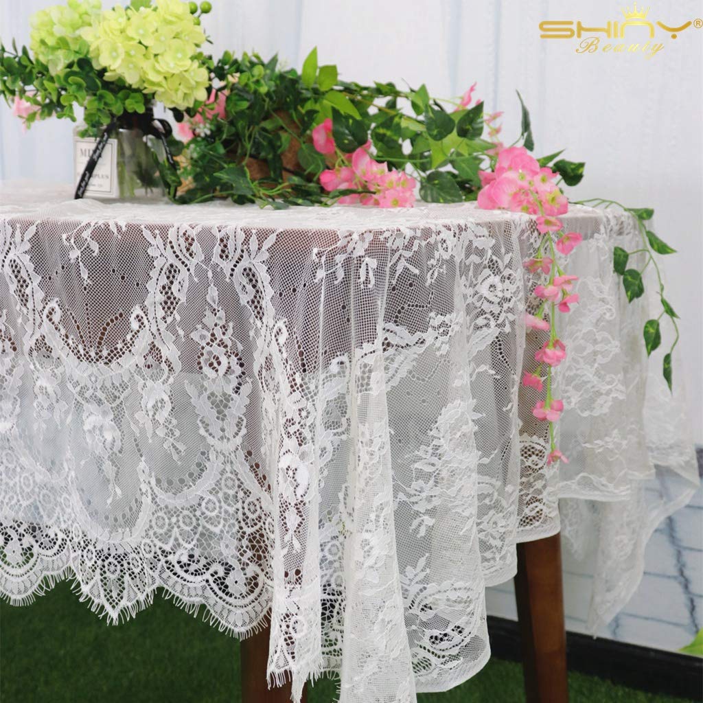 Best white table cloth lace detail