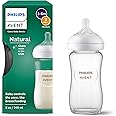 Philips Avent Natural Glass Baby Bottle with Natural Response Nipple (Medium Flow, Flow 3), 8oz, SCY913/01