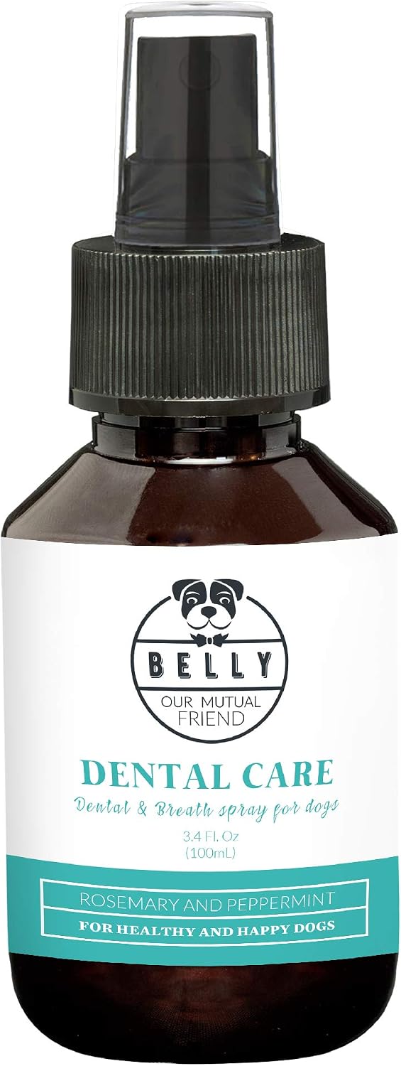 Belly Dental Dog Spray, Dog Breath Freshener & Plaque Remover, Dog Teeth Cleaning Kit