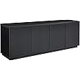 Henn&Hart Hanson Rectangular TV Stand for TV's up to 75" in Black Grain