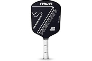 YVMOVE Pickleball Paddles for Advanced Players | Ti-Carbon Hybrid Face for Enhanced Control | V-Sonic III Kinetic Core for Extra Power | Large Sweet Spot | Mid-Weight | Extended Grip | USAPA
