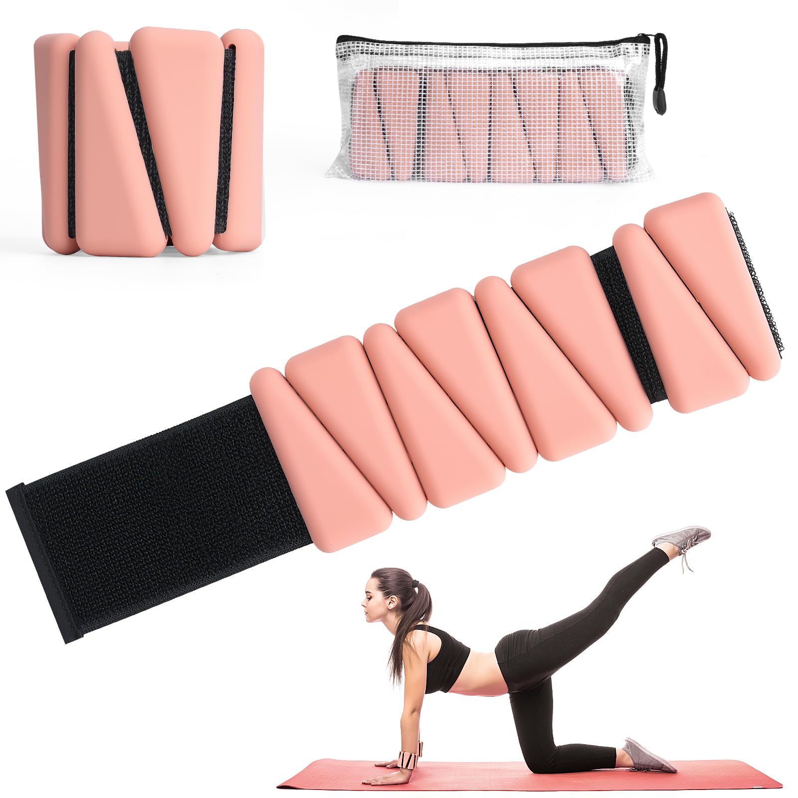 Adjustable Wrist & Ankle Weights Set - 1lb To 5lbs Each For Walking & Fitness