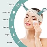 Molain Face Wash Headband Green Coral Fleece Soft Non Slip Elastic view 7