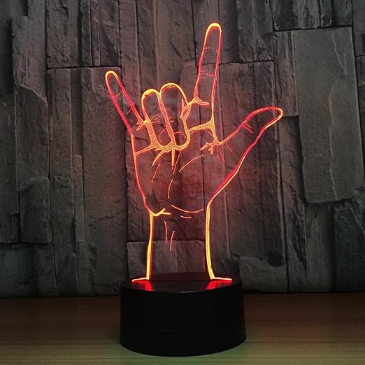 Illusion 3d Je T Aime Langue Des Signes Led Hologramme Veilleuse Operation Usb Romantique Decoration De Fete De La Saint Valentin Amazon Fr Luminaires Et Eclairage