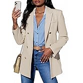 Mina Self 2026 Spring Women's Oversized Blazers Double Breasted Business Casual Professional Work Suit Jackets with Pockets