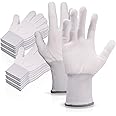 EHDIS Nylon White Working Gloves Labor Vinyl Wrap Gloves Non-slip PC Building Gloves