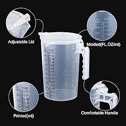 PATIKIL Graduated Beaker, 2000ml PP Plastic Liquid