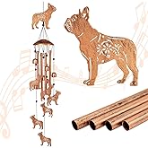 GDNSFIT Bulldog Dog Wind Chimes for Outside,Metal Windchimes,Bulldog Dog Gifts for Women/Men,Wind Chime Garden Decor Outdoor,Memorial/Housewarming/Birthday/Festival Gifts,Front Yard Decor