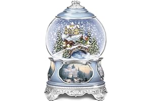 The Bradford Exchange Jingle Bells Christmas Musical Snowglobe Chistmas Decoration by Thomas Kinkade 5.25 Inches