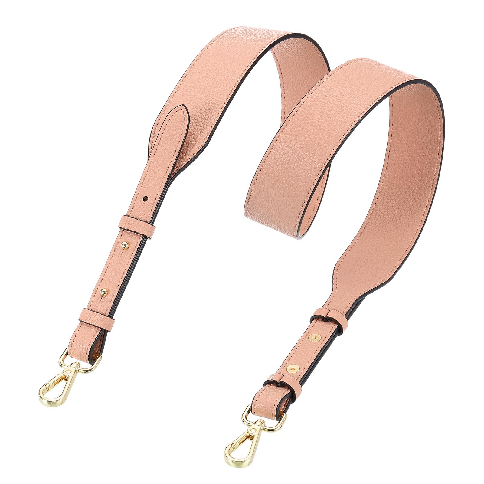 Photo 1 of uxcell PU Leather Bag Strap, 41.7"-45.3" Adjustable Crossbody Replacement Straps 1.5" Width for Cross Body Bag, Shoulder Bag (Pink, Gold Clasp)