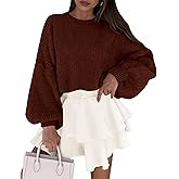 PRETTYGARDEN Sweaters for Women 2026 Fall Chunky Knit Long Sleeve Crew Neck Oversized Pullover Tops Winter Fashion Clothing