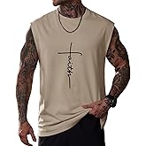 VOGSTART Men Graphic Muscle Tank Top Gym Workout Summer Casual Sleeveless Shirts (S-XXL)