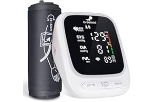 GREETMED Blood Pressure Monitor Upper Arm Automatic Talking Blood Pressure Cuff, Rechargeable Blood Pressure Monitors for Home Use, Digital Led Display Adjustable 8.7"-16.5" Large Bp Cuff Dual User Model