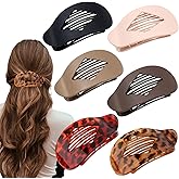 6Pcs Large Flat Hair Clips for Women Oval Claw Clips for Thick Medium Thin Hair Non Slip Strong Hold Barrettes French Hair Claw Clips for Daily Use, Weddings, Parties, Sports