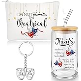 Sieral Theatre Gifts for Women Broadway Music Lover Gifts Wine Tumbler Musical Zipper Pouch Piano Keychain for Student Drama Lover Queen Teacher Actress