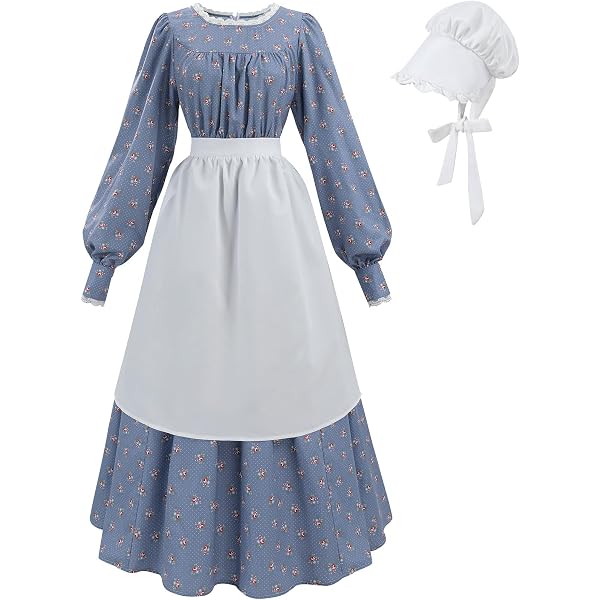 Amazon.com: CR ROLECOS Pioneer Prairie Dress Women Colonial Pilgrim Costume 1800s Civil War Amish Historical Old Fashioned Floral Dresses with Bonnet Apron 3 Piece Set for Pioneer Trek Events, Blue S : Amazon.com: CR ROLECOS Pioneer Prairie Dress Women Colonial Pilgrim Costume 1800s Civil War Amish Historical Old Fashioned Floral Dresses with Bonnet Apron 3 Piece Set for Pioneer Trek Events, Blue S :