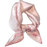 Onllh 100% Mulberry Silk Scarf for Women Hair Lightweight Square Neckerchief Wrap For Head Scarves 21"