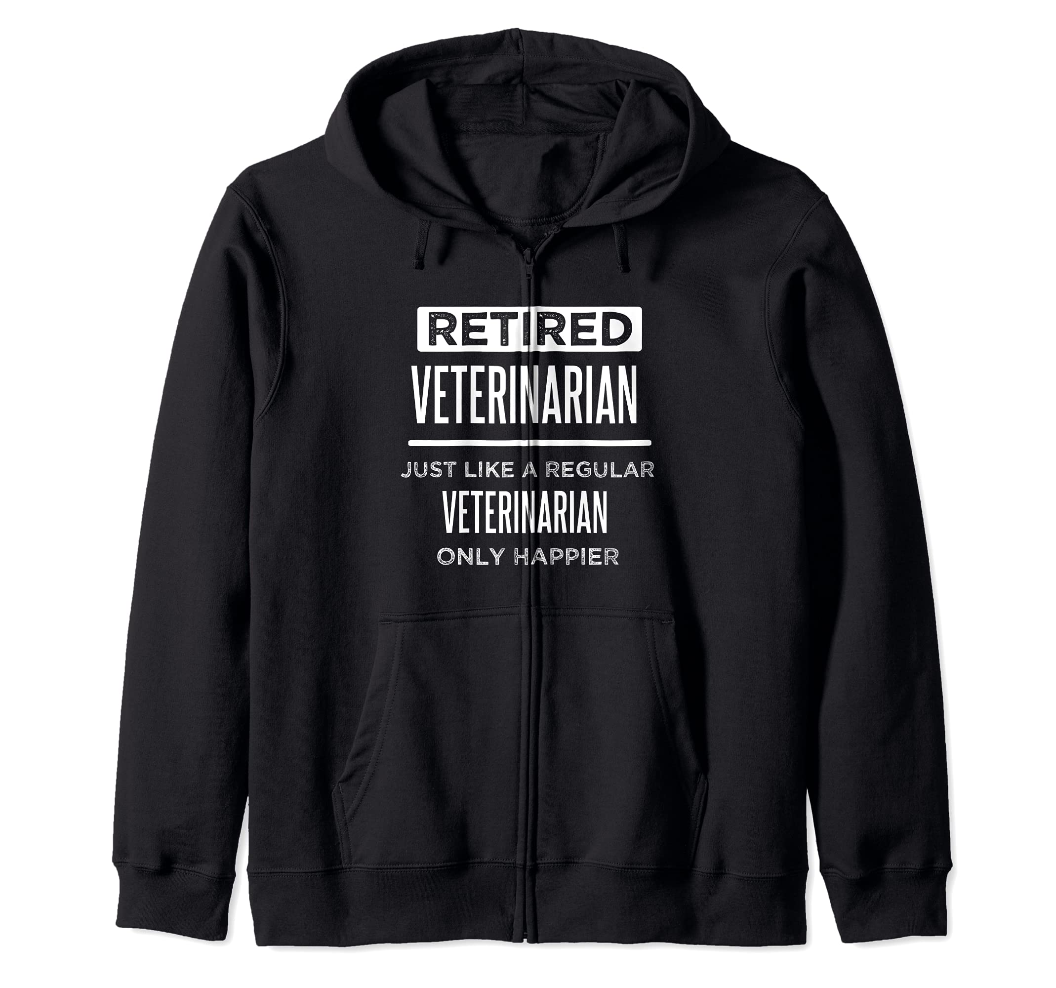 Retired Veterinarian Animal Doctor Vet Funny Retirement Zip Hoodie