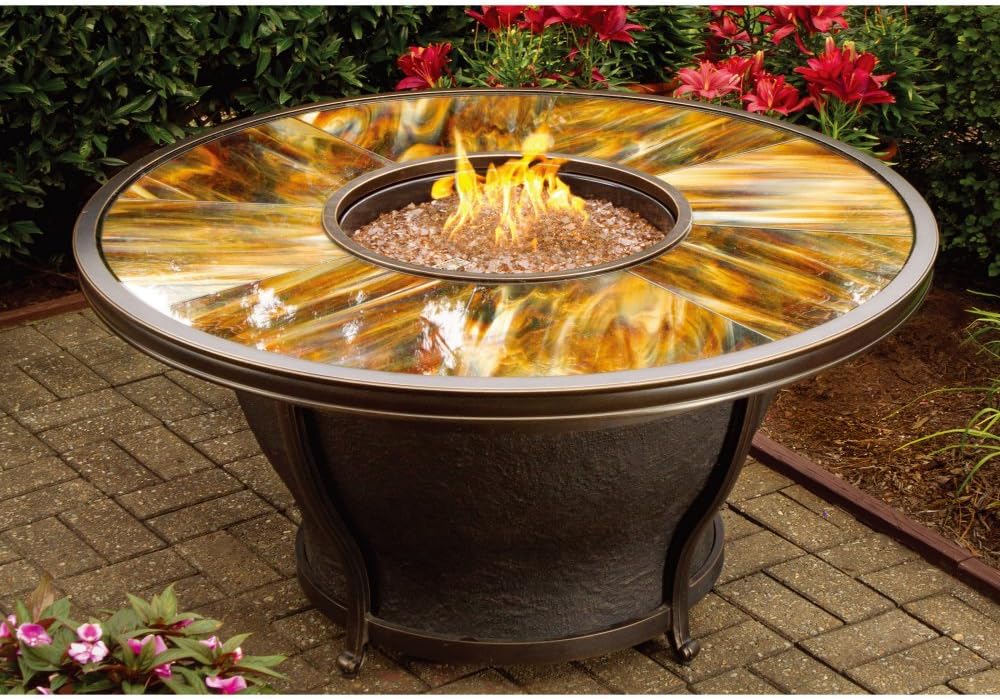 Amazon Com Oakland Living Moonlight Round Gas Firepit Table With