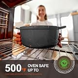 Overmont Enamelled Cast Iron Casserole Pot 26 cm 5.2L with Lid Grey view 4