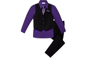 OLIVIA KOO Baby and Big Boy's 4 Piece Pinstripe Vest Suit Set (Size S to 20)