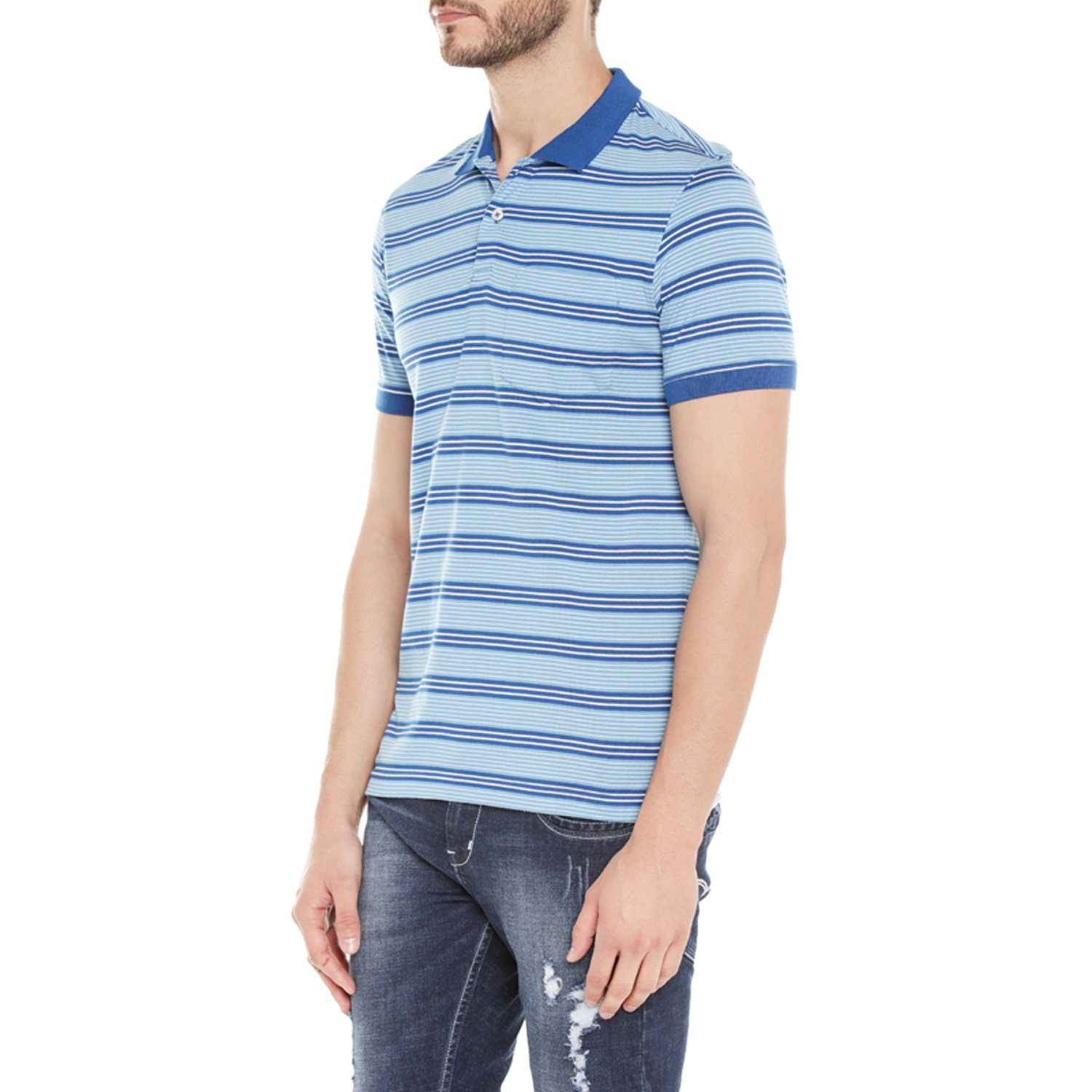 spiritus by pantaloons men's striped regular fit polo