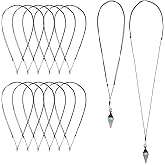 LIQWE 12PCS Vintage Black Necklace Cord Rope Adjustable Double Knotted Handmade Men Necklaces String With Metal Ring for Hanging Pendants, 14-26 Inches Thick 2 MM