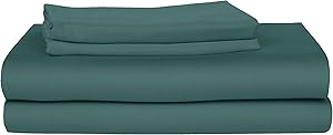 Bamboo Is Better Bed Sheets: Luxury 100% Bamboo Fiber Bedding, 4 Piece Bed Sheet Set. Soft, Breathable, Thermoregulating and Hypoallergenic Bedsheets (Split King, Teal)