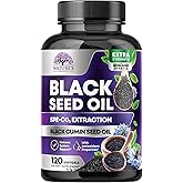 Black Seed Oil Capsules 1000mg with Thymoquinone - Pure Nigella Sativa for Skin Health & Immune Support, 100% Blackseed Oil, Amazing Extraction Above Cold Pressed Black Cumin Seed - 120 Softgels