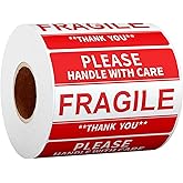 Anylabel 2" x 3" Fragile Stickers for Shipping and Moving Please Handle with Care Fragile Thank You Do Not Drop, Warning Stickers Fragile Labels, Permanent Adhesive(500 Labels, 1 Roll)