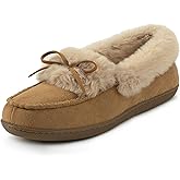 RockDove Women's Faux Fur Lined Micro Suede Moccasin Slipper