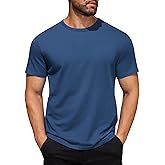 COOFANDY Men's Cotton T-Shirt Short Sleeve Crew Neck Tee Shirts Casual Solid Basic Tops