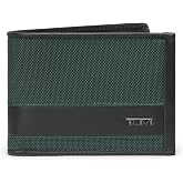 TUMI Alpha Double Billfold, Men's Premium Wallet, Deep Pine | Men's Ballistic Nylon &amp; Leather Wallet, TUMI ID Lock RFID, 6 Card Slots, Hidden Pocket, 2 Bill Sections, Gift Box