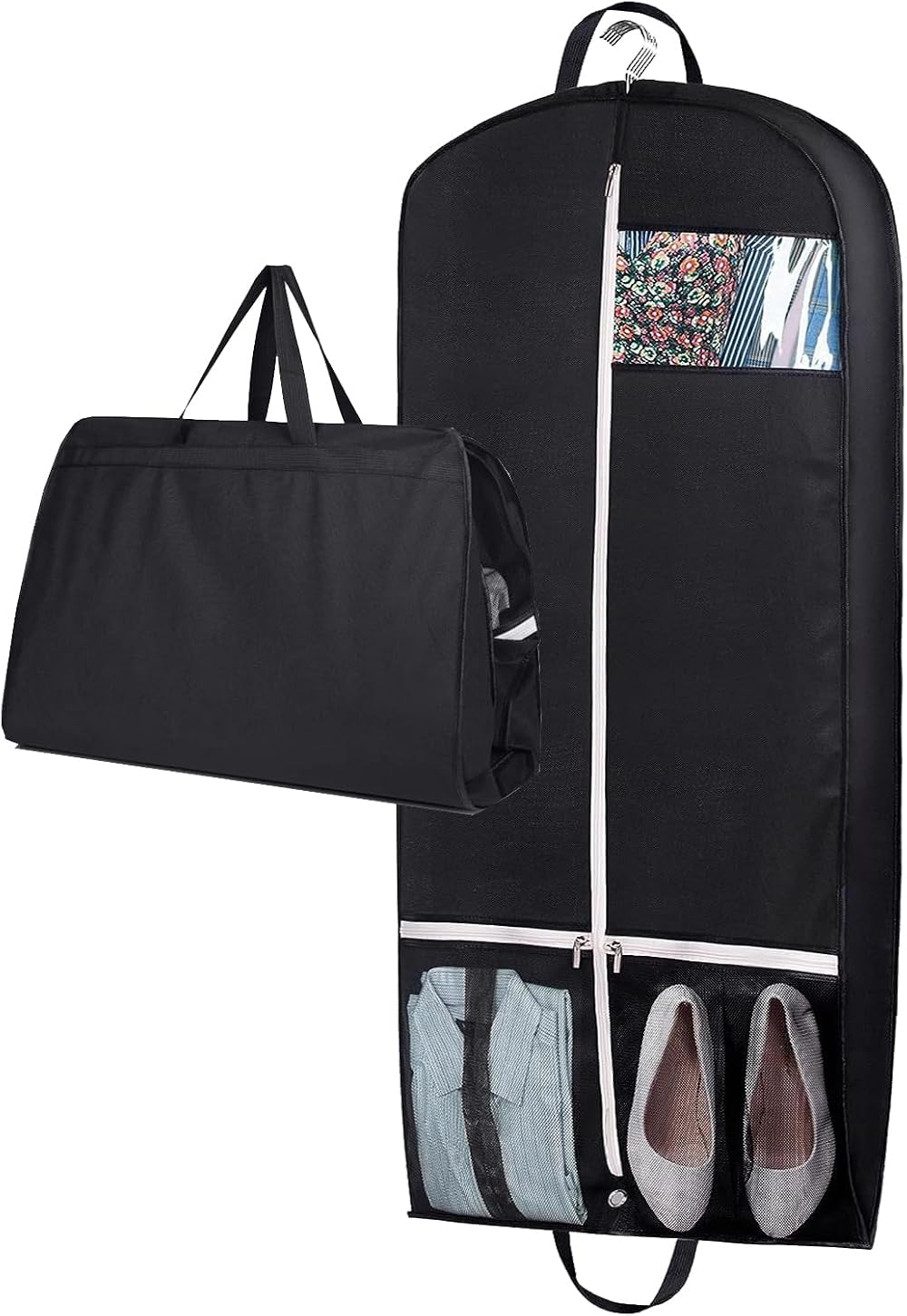 MISSLO 54" Suit Carrier Garment Bag with 2 Pockets Black