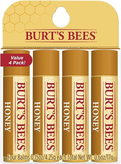 Burt's Bees Honey Lip Balm 100% Natural Moisturizing Lip Balm 4 Tubes
