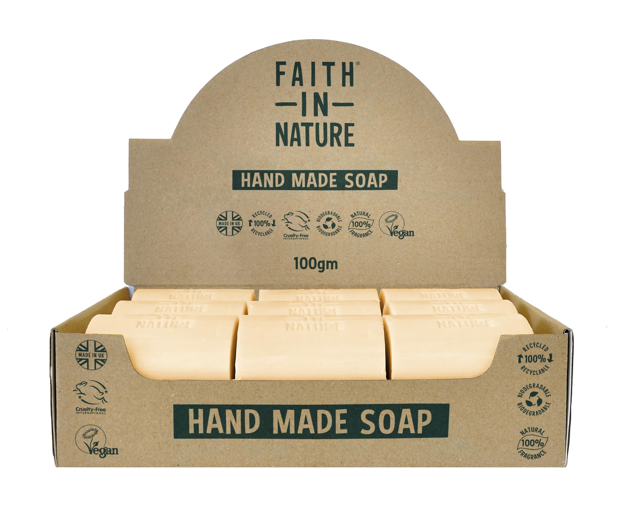 Faith In Nature Natural Orange Hand Soap Bar Box Set, Invigorating, Vegan & Cruelty Free, No SLS or Parabens, 18 x 100g