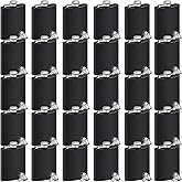 Hoolerry 30 Pieces Hip Flasks Set Stainless Steel Liquor Flask with Funnel Metal Leak Proof Flask Pocket Whiskey Flasks for Men Women Bridesmaid Wedding Party Supplies (Matte Black,4 oz)
