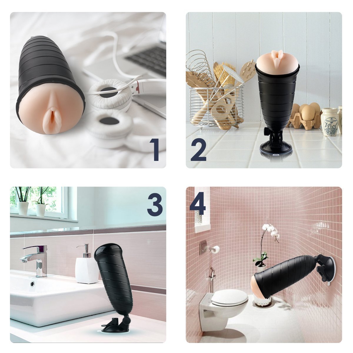 ZEMALIA Jessica Masturbateur Homme Masculin Vagin Mains Libres Built-in Réaliste Masturbation Coupe 135 °Avec Puissant Ventouse (promu)