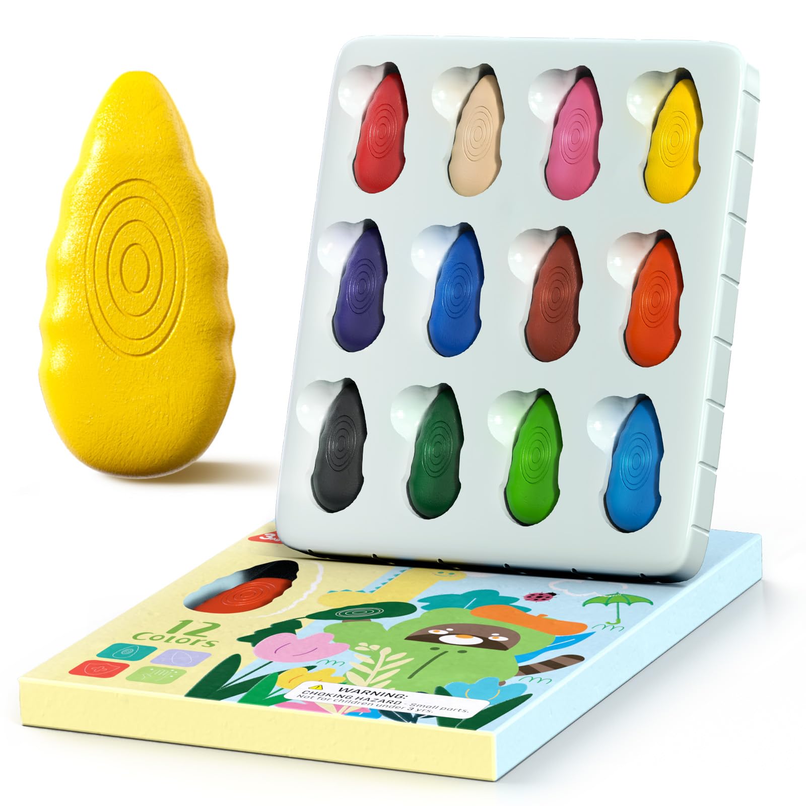 Photo 1 of 12 Water Drop Crayons - Non Toxic Crayons for Toddlers - Washable, Easy To Hold - For Toddlers, Kids Ages 3-8 - Ergonomic Shape
